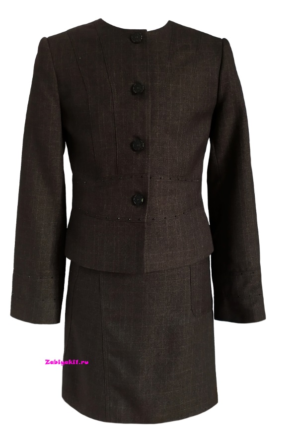 Серый пиджак и юбка для девочки Милашка Сьюзи