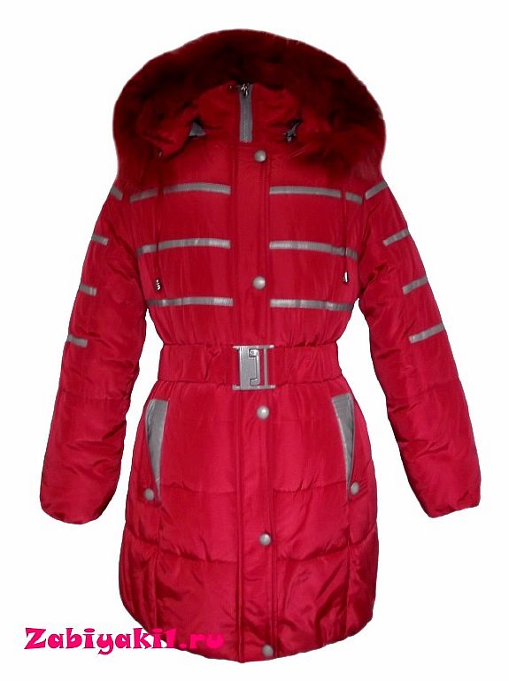 Зимнее пальто для девочки красное Moonbox