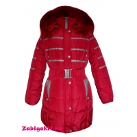 Зимнее пальто для девочки красное Moonbox