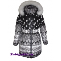 Зимние пальто с мехом для девочки рост 140-164 Moonbox