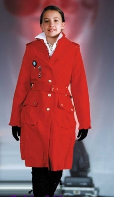 Красное драповое пальто для девочки рост 116 Orby