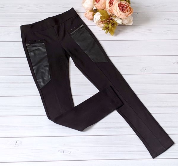 Обтягивающие брюки с кожаными вставками Deloras