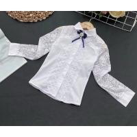 Блузка с коротким рукавом белая