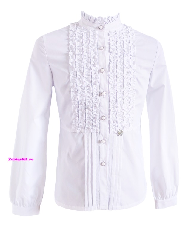 Школьная блузка для девочек Рюши рост 134-164 Deloras