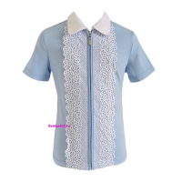 Трикотажная блузка на молнии для девочки Deloras