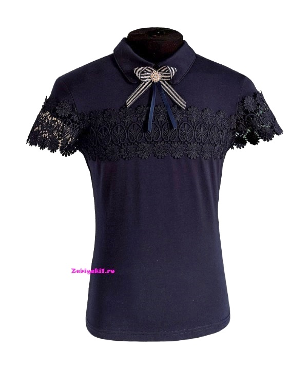 Школьная блузка для девочки синяя Deloras