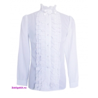 Белая блузка для девочки Школьная пора