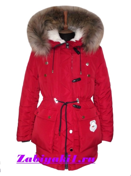Красная куртка-парка для девочки Malinoffka