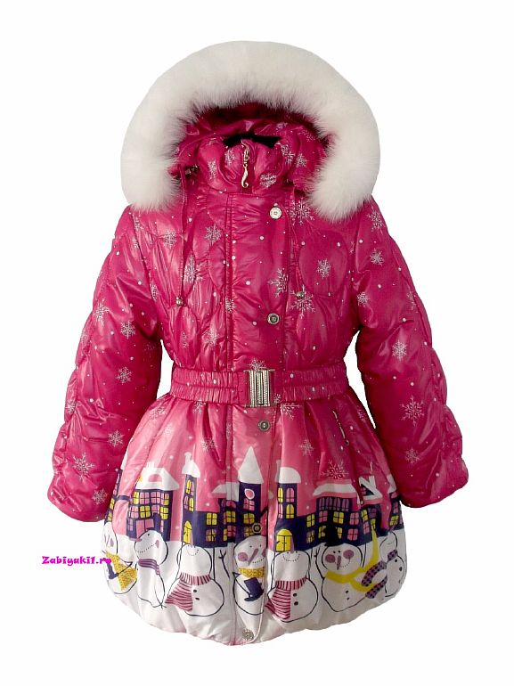 Пальто Снеговики для девочки Malinoffka